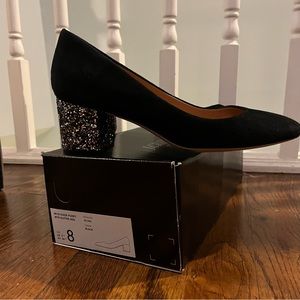 J. Crew Bryn Suede Pumps Glitter Heel